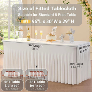 GAST200-K 8ft Rectangular Ivory Spandex Tablecloth