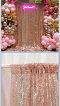 Load image into Gallery viewer, REES100-DD 8x8ft Rose Gold Sequins Backdrop Curtain