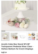 Load image into Gallery viewer, WILSON-A Clear, Square Cake Stand