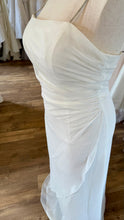 Load image into Gallery viewer, LIVI200-A Ivory Chiffon Dress with Rhinestone Straps. Size 14 NWT
