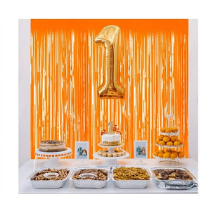 BRAC100-K Orange Fringe Curtain Backdrop