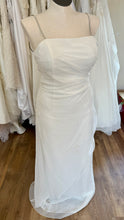 Load image into Gallery viewer, LIVI200-A Ivory Chiffon Dress with Rhinestone Straps. Size 14 NWT