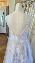 Load image into Gallery viewer, MORR100- Plunge Nude Undertone, Floral Tulle Overlay. Size 4 NWT