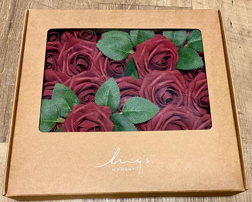PHIL100-J Ling’s Burgundy Foam Roses