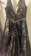 Load image into Gallery viewer, JASP100-C Black Lace Ball Gown. Size 14W
