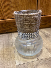 Load image into Gallery viewer, MCKI100-E Twine/Rhinestone, Ribbed Bulb Vase