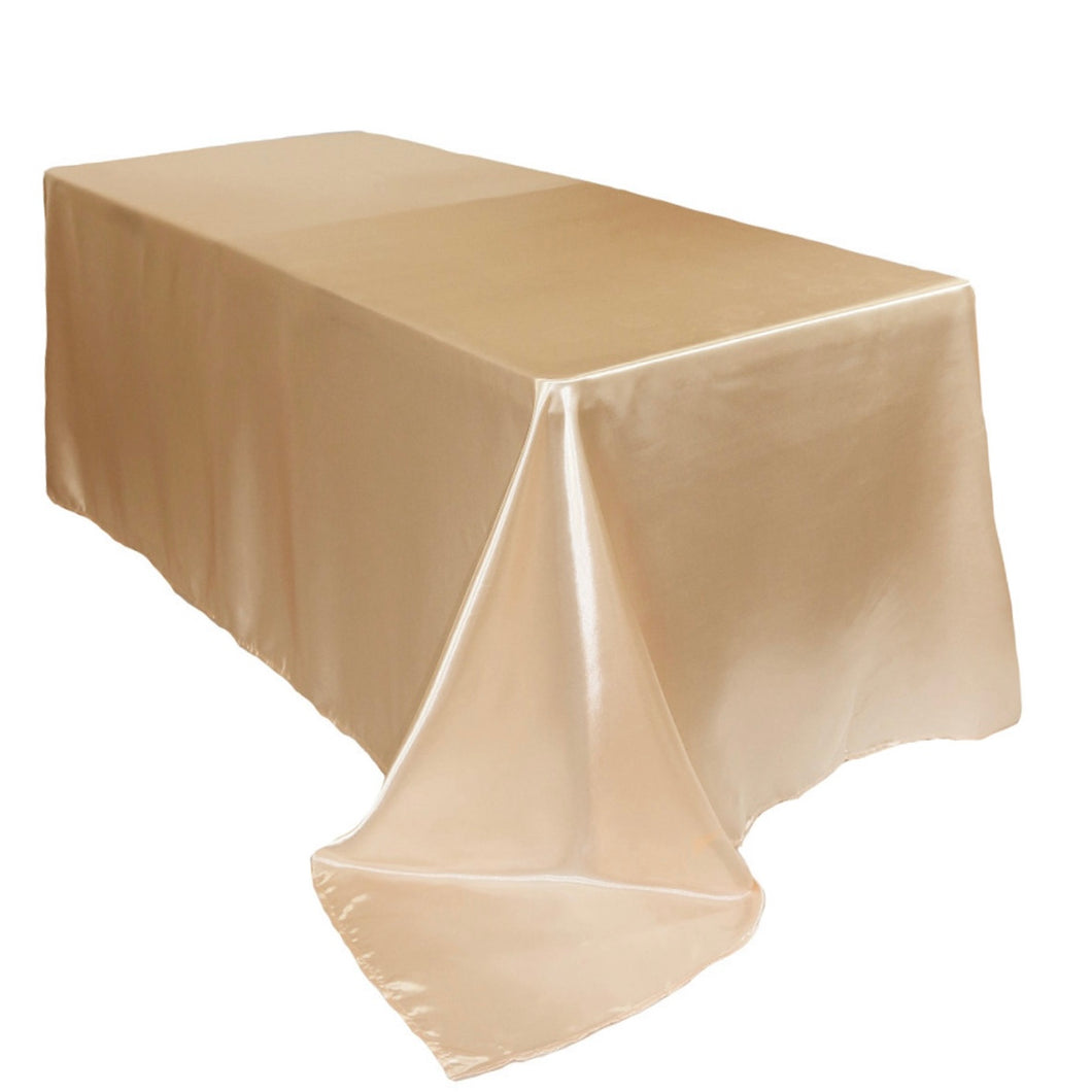 BOOZ100-J 132” x 90” Rectangular Champagne Tablecloth