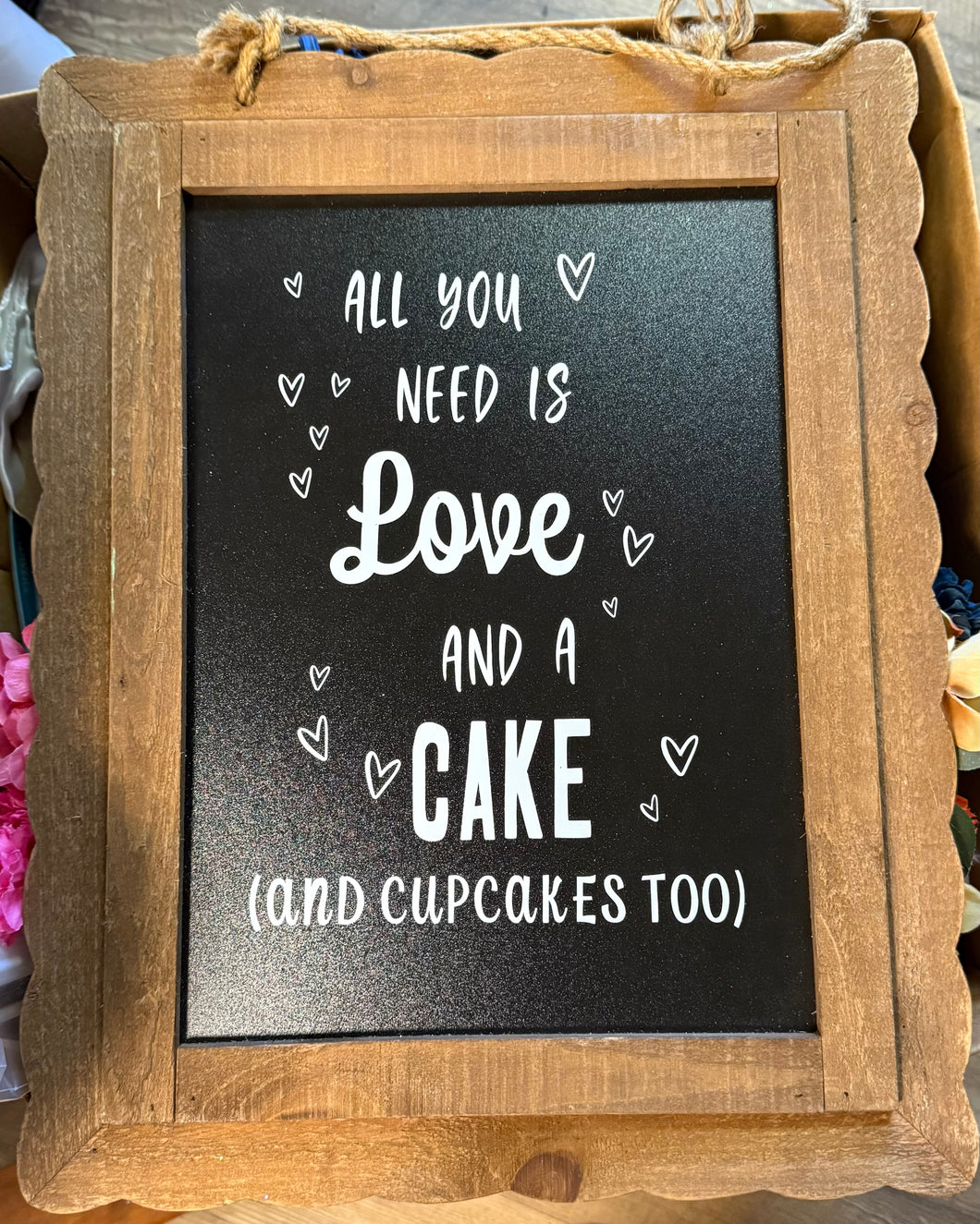 FLIC100-K Love & Cake Chalkboard Sign