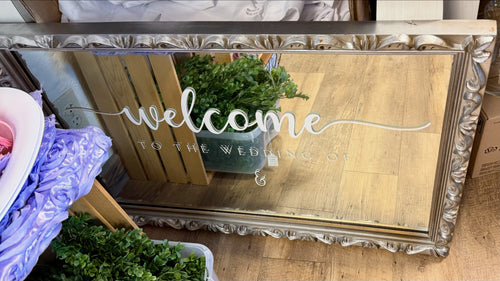 REES100-G Large, Silver Framed Mirror