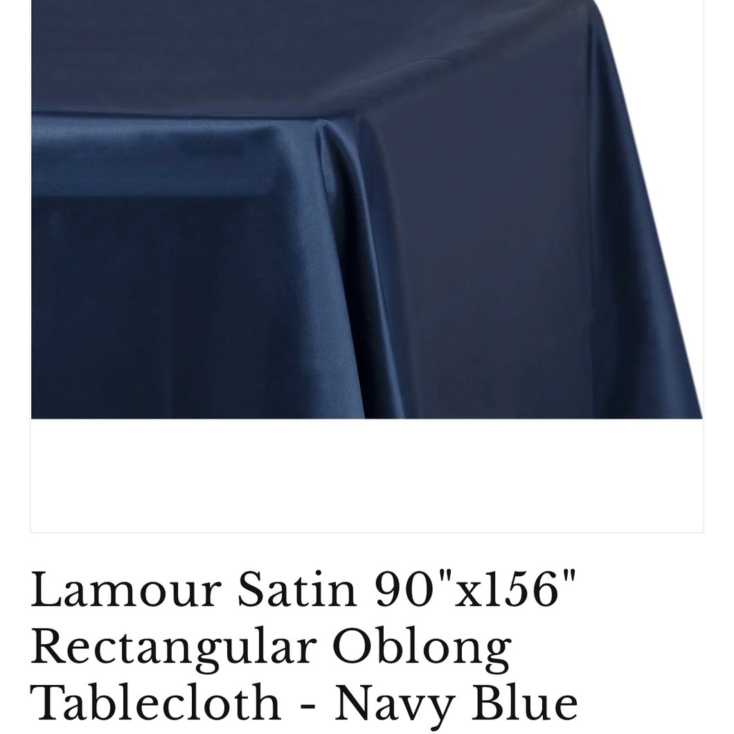 ILLI100-E 90” x 156” Navy Blue Tablecloth