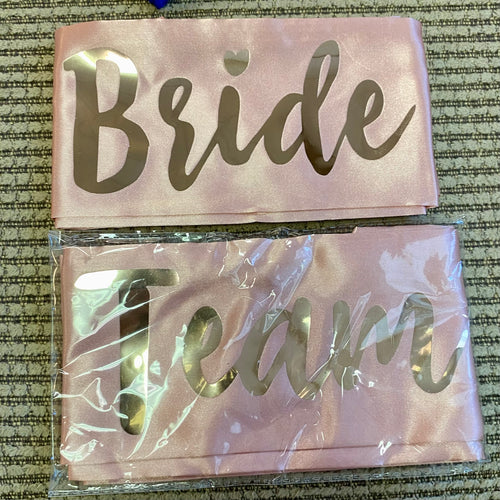 GRAY100-J “Team Bride” Bridal Party Sash