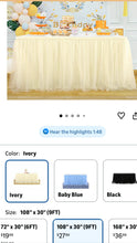Load image into Gallery viewer, BECH100-F Ivory Tulle Table Skirts
