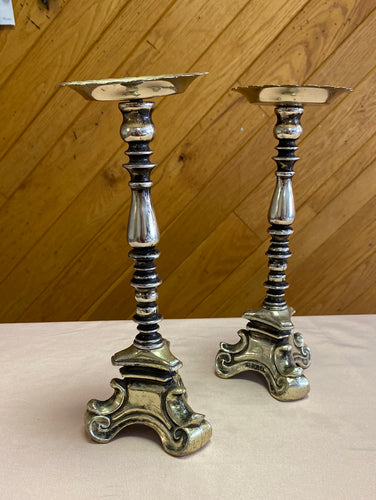 THOM500-I Set of 2 Vintage, Gold Candle Holders