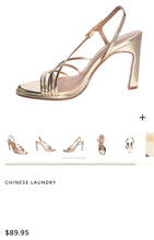 Load image into Gallery viewer, LYNN100-T Gold Strappy Heels. Size 10.5/11