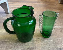 Load image into Gallery viewer, BROWN-E Green Glass Vintage Vase