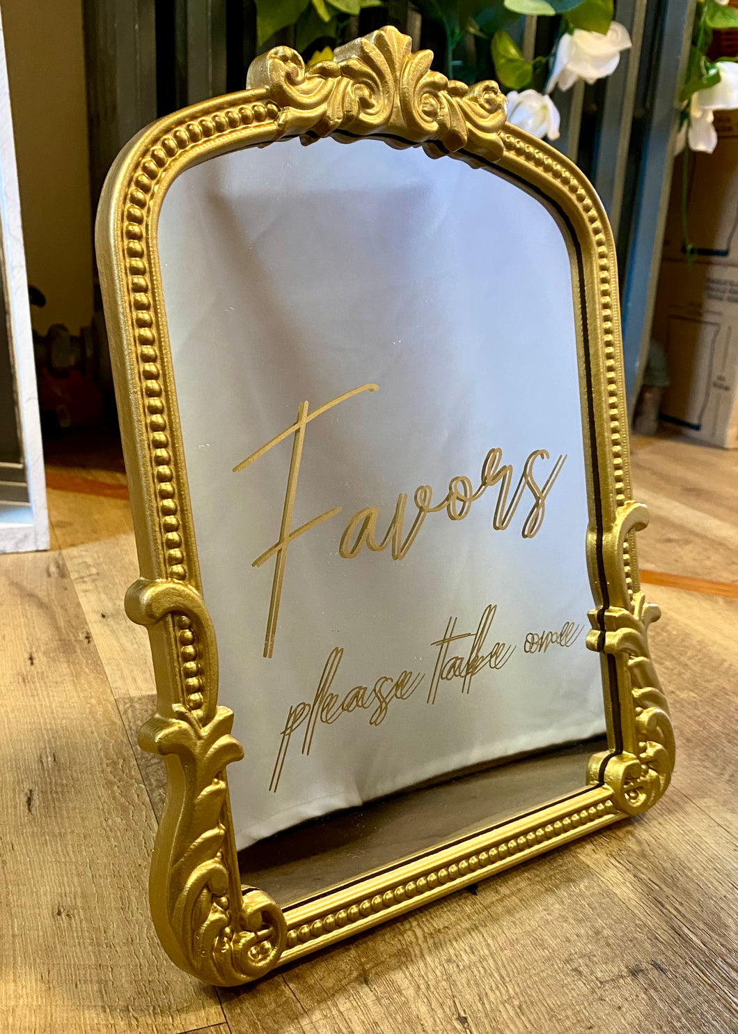 PROS100-P “Favors please take one” Gold Mirror