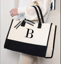 Load image into Gallery viewer, CLOUSER-Y Black &amp; White “B” Canvas Bag