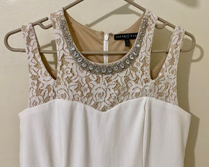 CHAR100-F White/Nude Rehearsal Dress. Size 14