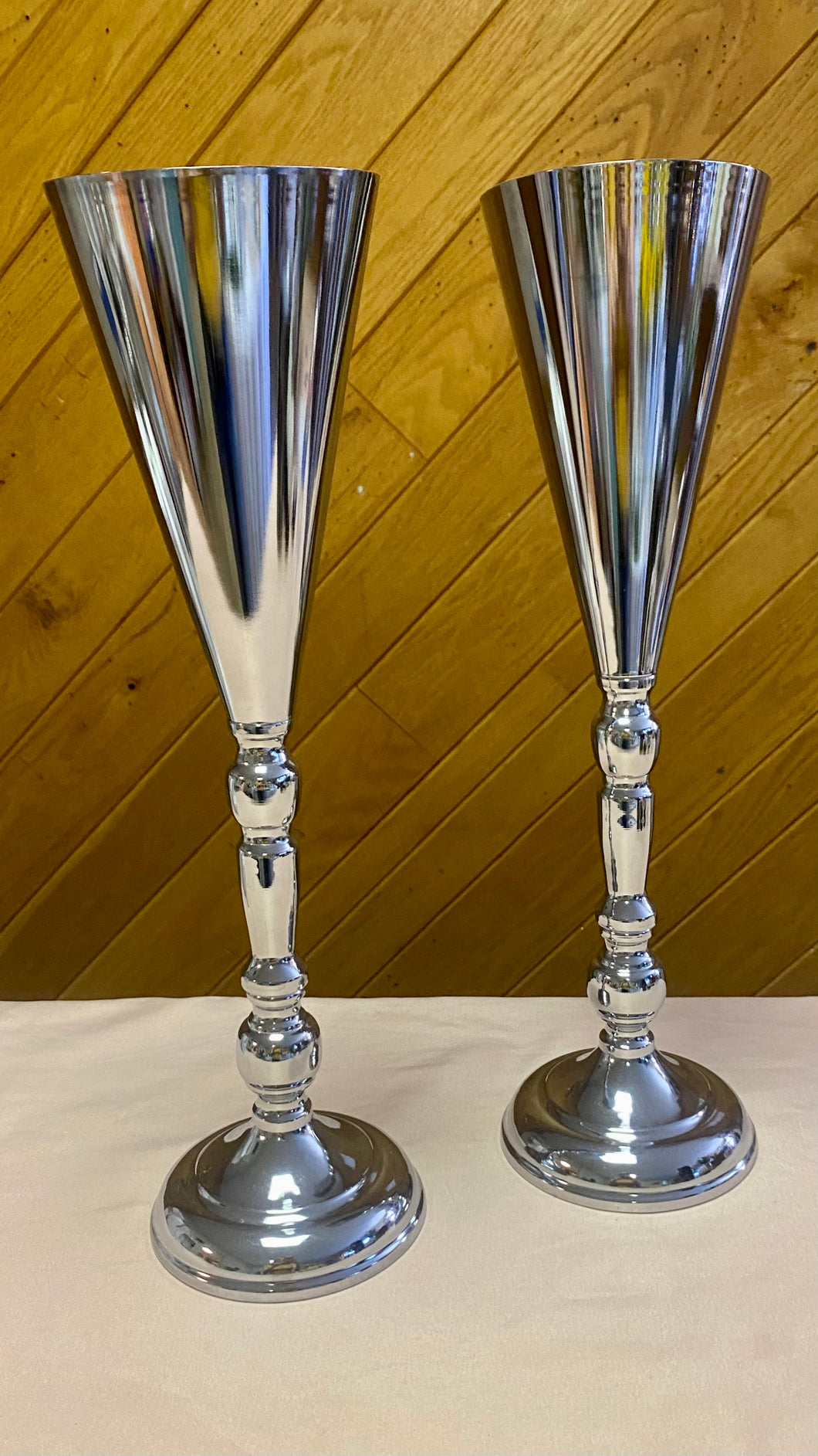 BOOK100-H 17” Silver Vases