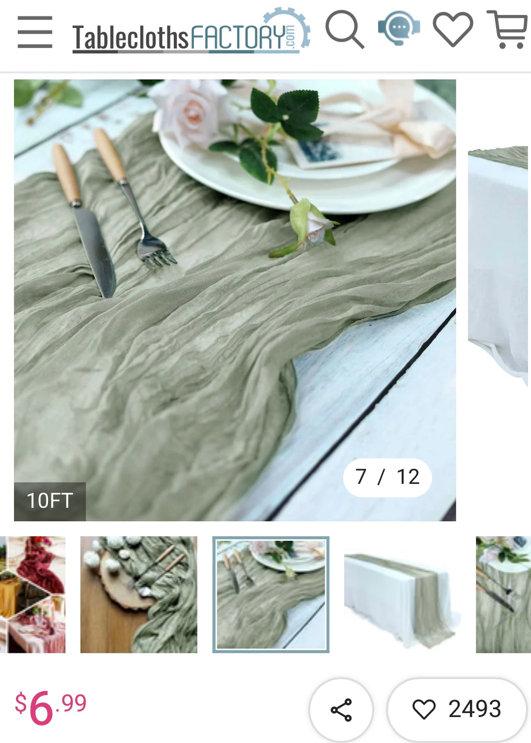 SCLE200-D 7ft Sage Cheesecloth