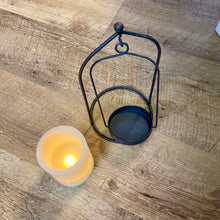 Load image into Gallery viewer, SHIM100-M Black Swing Lantern w Candle
