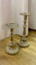 Load image into Gallery viewer, LIVI100-N Silver Rhinestone, Pedestal Candle Holders