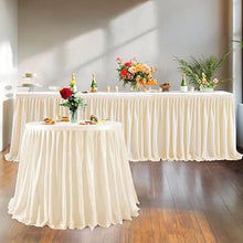 Load image into Gallery viewer, CRAMER-C Ivory Table Skirt + Clips