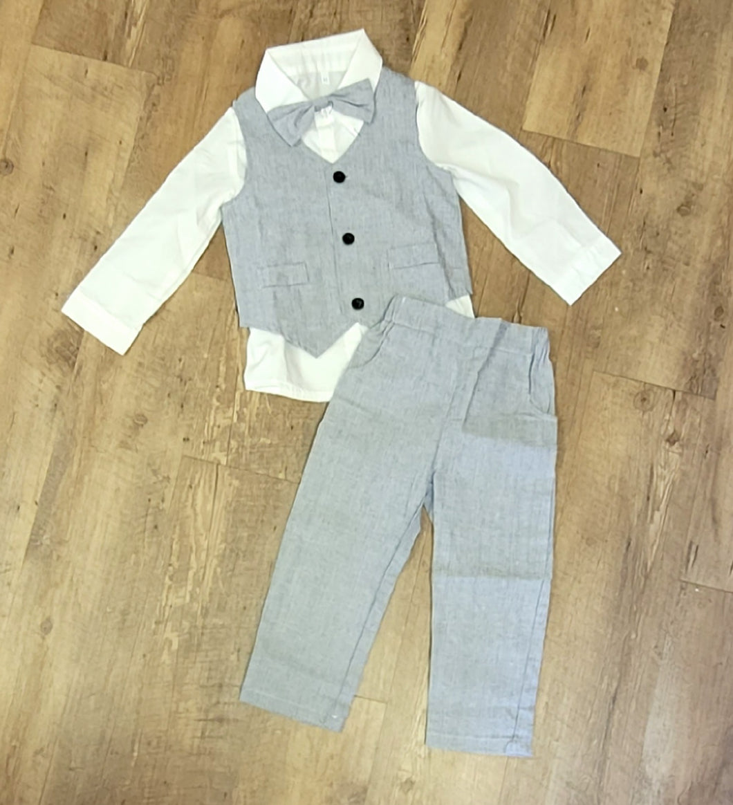 MACK100-J Boys 4pc Grey Suit