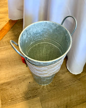 Load image into Gallery viewer, FLIC100-A Fall/Burlap 16” Galvanized Bucket
