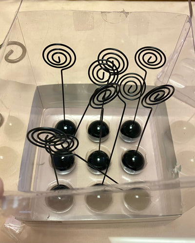PLOW100-D Black Place Card Holders