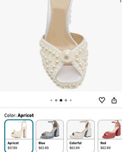 Load image into Gallery viewer, LYNN100-G White Pearl Heels. Size 6.5/7