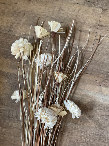 MATT100-A 33” Neutral￼ Wood Flowers & Grass