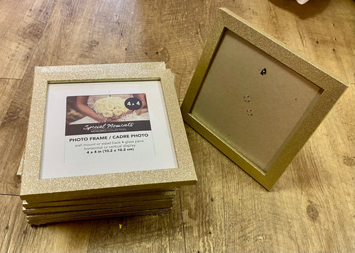 AGAG100-U 4x4” Gold Glittery Frame. New