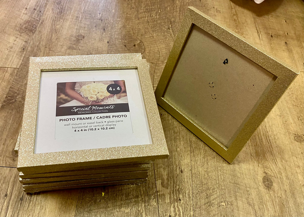 AGAG100-U 4x4” Gold Glittery Frame. New