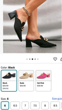 Load image into Gallery viewer, ELLA100-R Black Slide-On Heel. Size 6