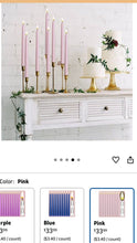 Load image into Gallery viewer, REES100-K 11” Pink Tapered Candle Sets
