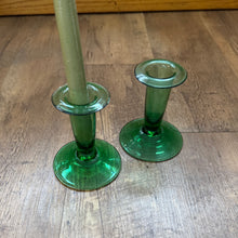 Load image into Gallery viewer, BROWN-D Vintage Green Glass Taper Candle Holders