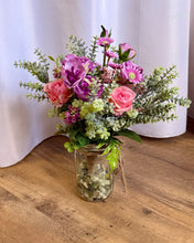 Load image into Gallery viewer, STILES-A Pink &amp; Purple Floral, Eucalyptus Centerpieces. Set of 10