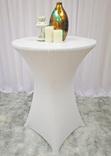 Load image into Gallery viewer, CAST100- 30” White Spandex Cocktail Tablecloth