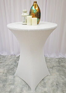 CAST100- 30” White Spandex Cocktail Tablecloth