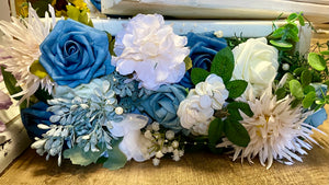 LIVI100-D 14 Dusty Blue Floral Centerpieces