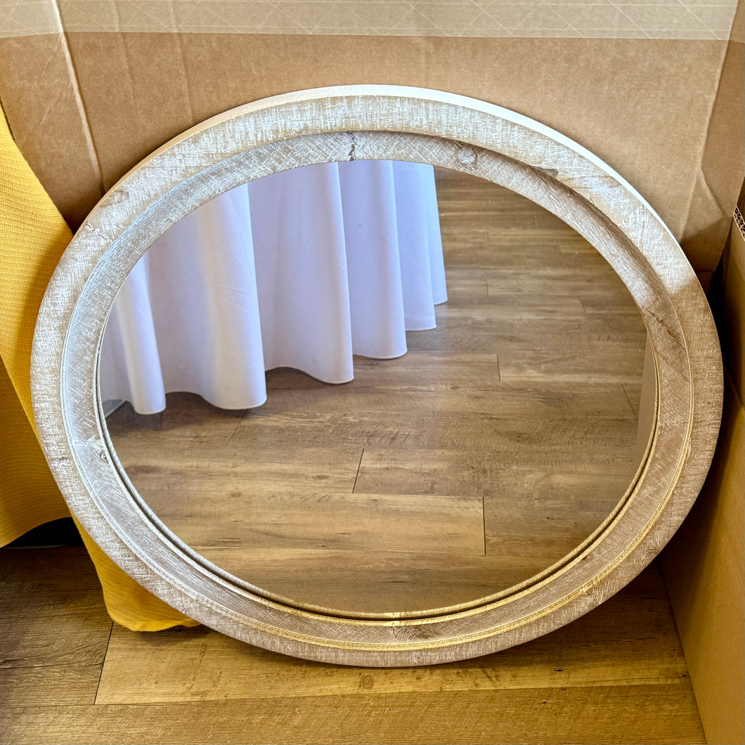 LEGO200-E 24” Round Whitewash Mirror