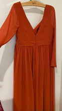 Load image into Gallery viewer, HIPP100-L Terracotta Orange Long Sleeve Gown. Size 14/16