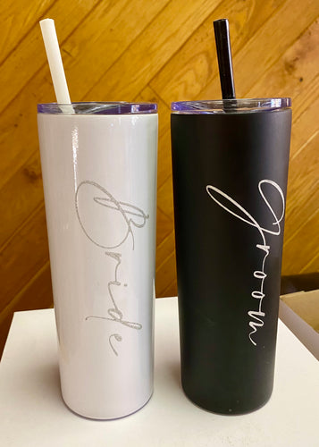 BEEN100-A Bride & Groom Tumbler Cups