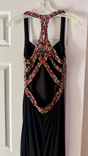 Load image into Gallery viewer, BAGL100-A Black Gown, Red/Pink Beading. Size 4