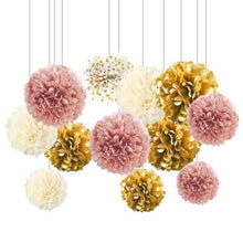 Load image into Gallery viewer, MATT100-N Gold Paper Pom-Poms