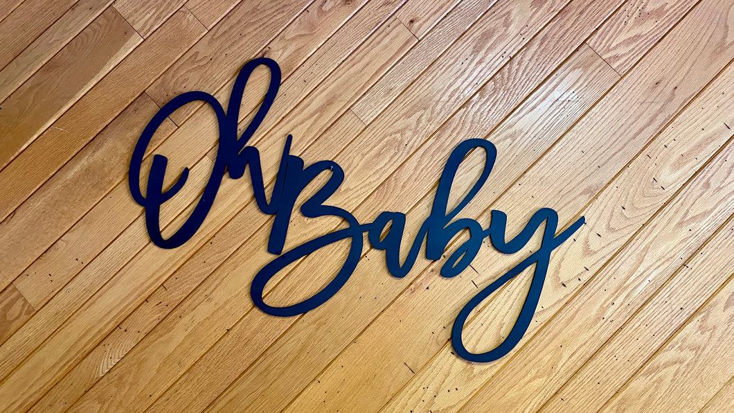 DEYU100-A Black “Oh Baby” Shower Sign