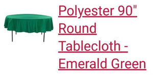 SMIT900-B 90” Round Green Tablecloths, Set of 6