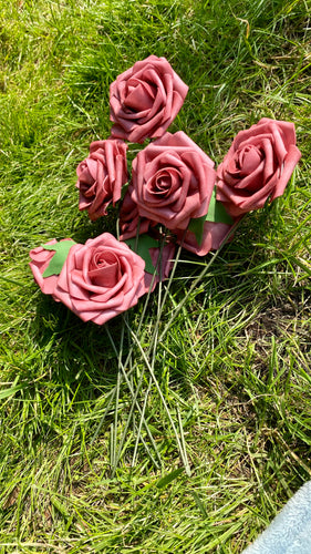 BAKE200-H 9 Mulberry Sangria Foam Flowers