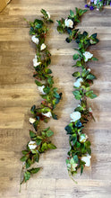 Load image into Gallery viewer, SZEK-J 6ft Cream Rose &amp; Greenery Garland